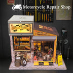 Motorcycle Repair Shop DIY Miniature House Kit