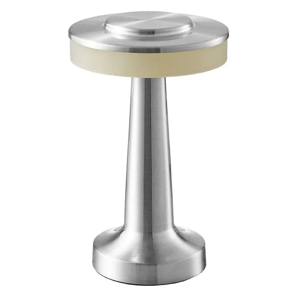 Mini Cordless Table Lamp Metal Rechargeable, Gold Touch LED Lamp, 3 Color Dimming, Type-C