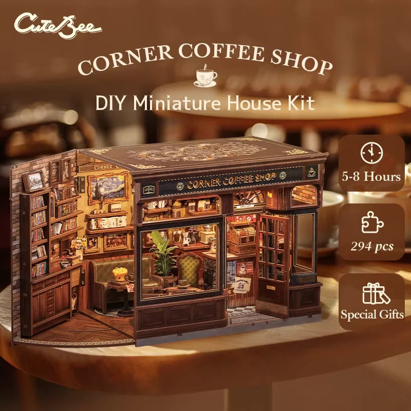 Corner Coffee Shop DIY Book Nook Kit