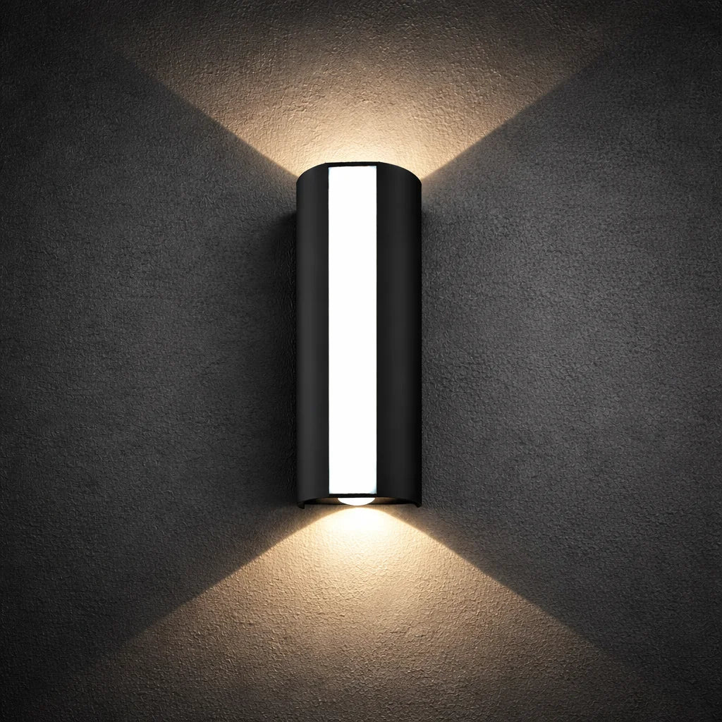 DuoGlow — Split Cylinder Outdoor LED Wall Sconce