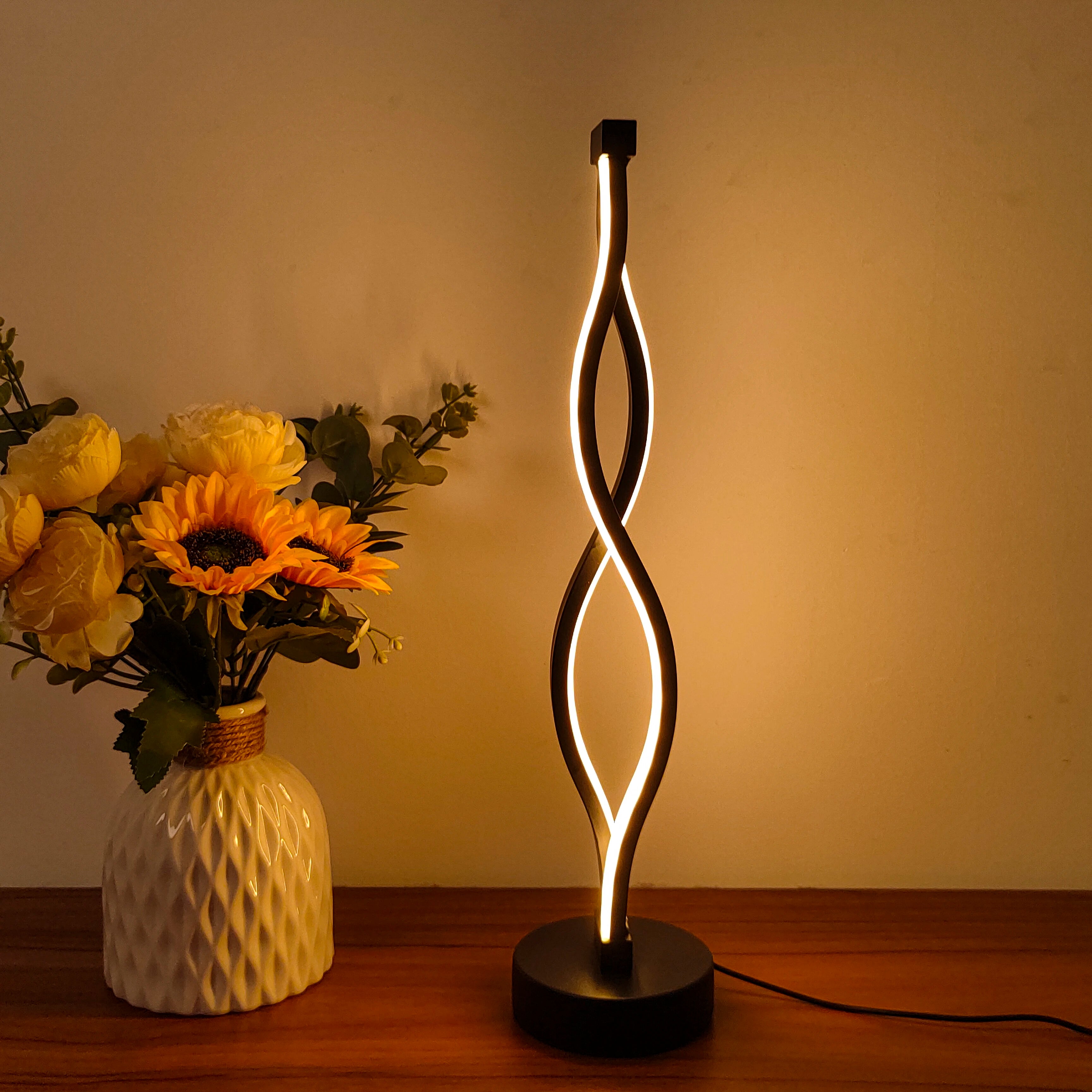 WaveGlow — Sculptural Infinity LED Table Lamp