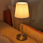Cordless Table Lamp with Fabric Shade, Rechargeable Battery Lamp 2700K Warm Light, Replaceable E12 Bulb
