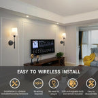 CandleGlow Rechargeable Wall Sconce Set — Battery Powered, Remote, 3 Color Temps, No Wiring