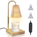 Candle Warmer Lamp with Wooden Tray, Dimmable Electric Wax Warmer with 2/4/8H Timer, Adjustable Height