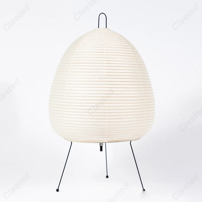 AkariGlow Japanese Rice Paper Table Lamp — E27 Tripod, Wabi-Sabi, Bedroom & Living Room