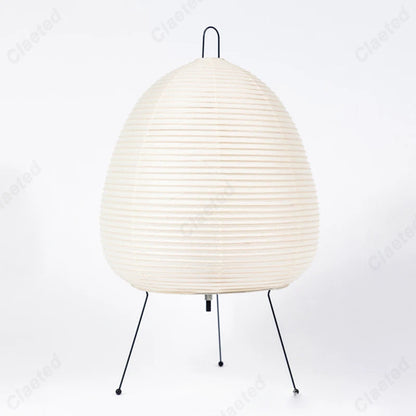 AkariGlow Japanese Rice Paper Table Lamp — E27 Tripod, Wabi-Sabi, Bedroom & Living Room