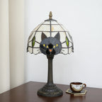 TiffanyCat Stained Glass Table Lamp — Vintage Cat Decor
