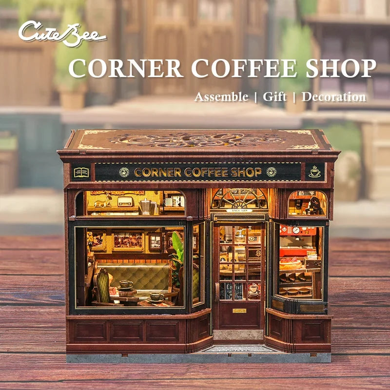 Corner Coffee Shop DIY Book Nook Kit