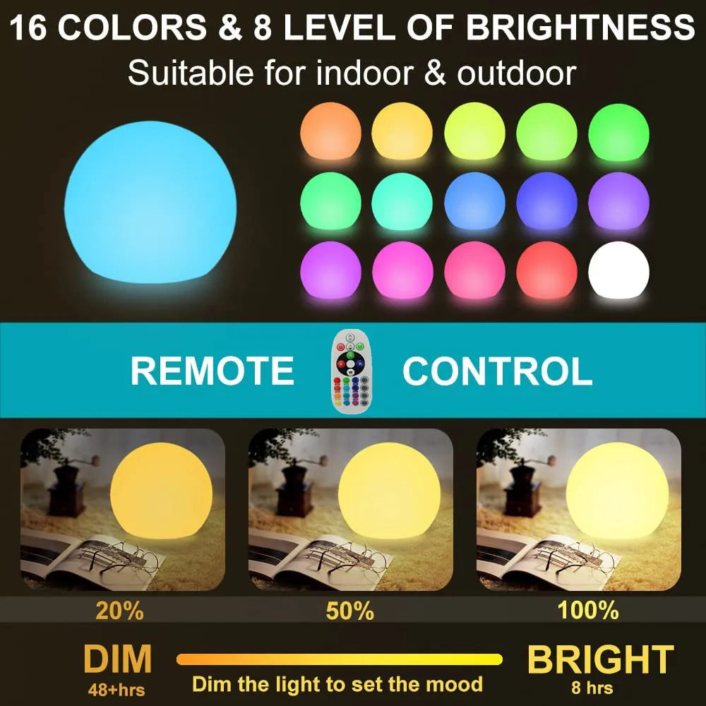 GlobeGlow — Rechargeable LED Garden Sphere Light