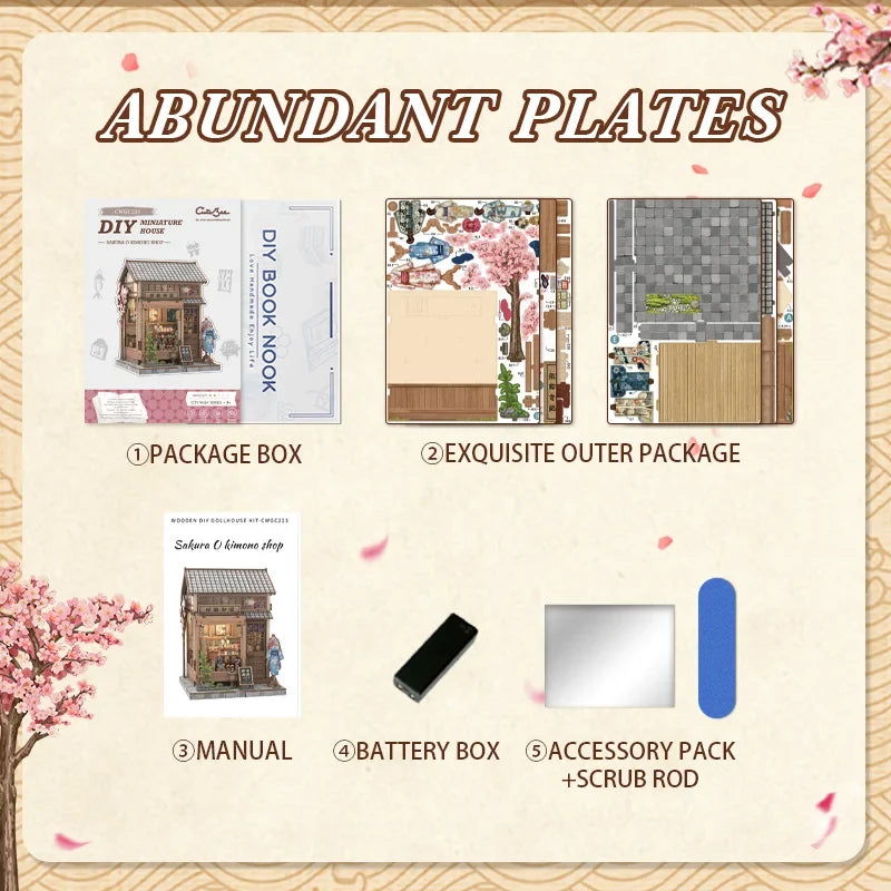 Sakura Kimono Shop DIY Book Nook Kit
