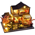 Corner Bookshop Book Nook Kit, DIY Miniature Bookstore with LED Light, Bookshelf Insert