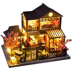 Corner Bookshop Book Nook Kit, DIY Miniature Bookstore with LED Light, Bookshelf Insert