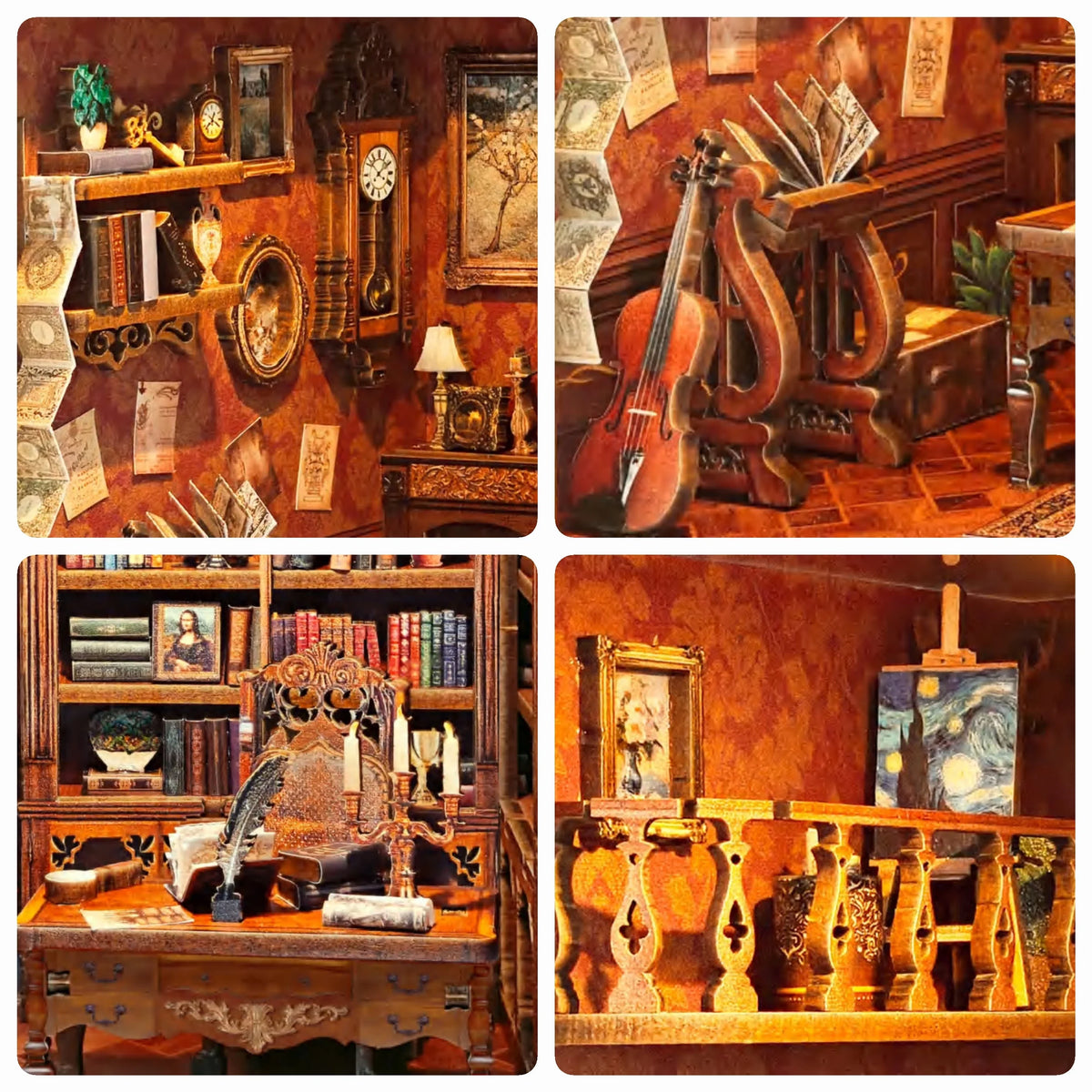 Time Figurines Miniatures Handmade Xmas Crafts DIY Book Nook Kit