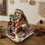 Snowy Christmas Lodge DIY Miniature House Kit