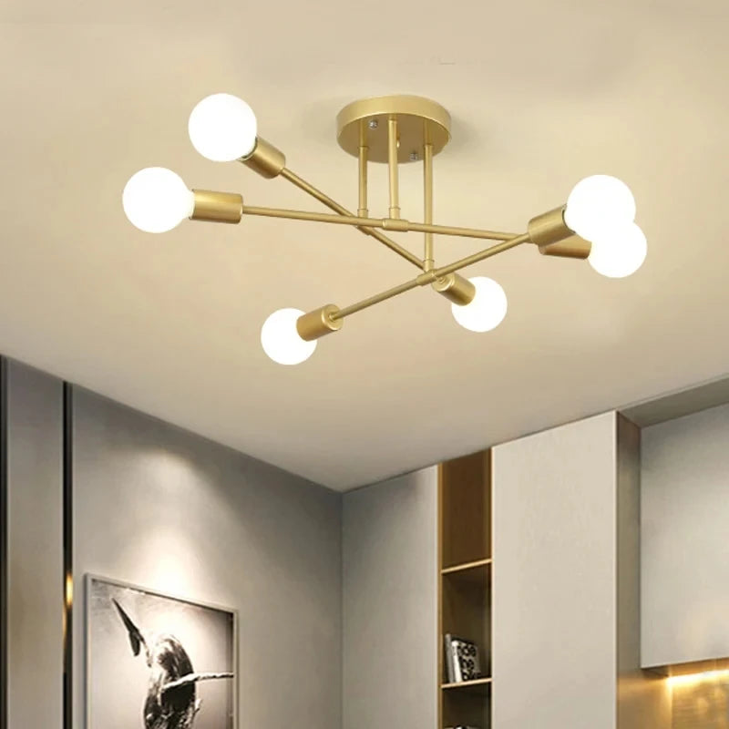OrbitGlow — Mid-Century Sputnik Ceiling Light