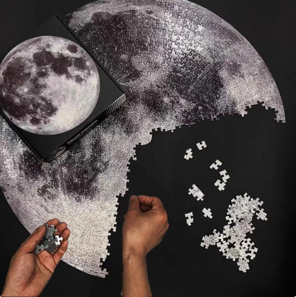1000 Piece Jigsaw Puzzle for Adults, The Moon or The Earth from Space, Difficult Art Puzzle, Gift
