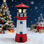Solar Rotating Lighthouse Resin Garden Sculpture