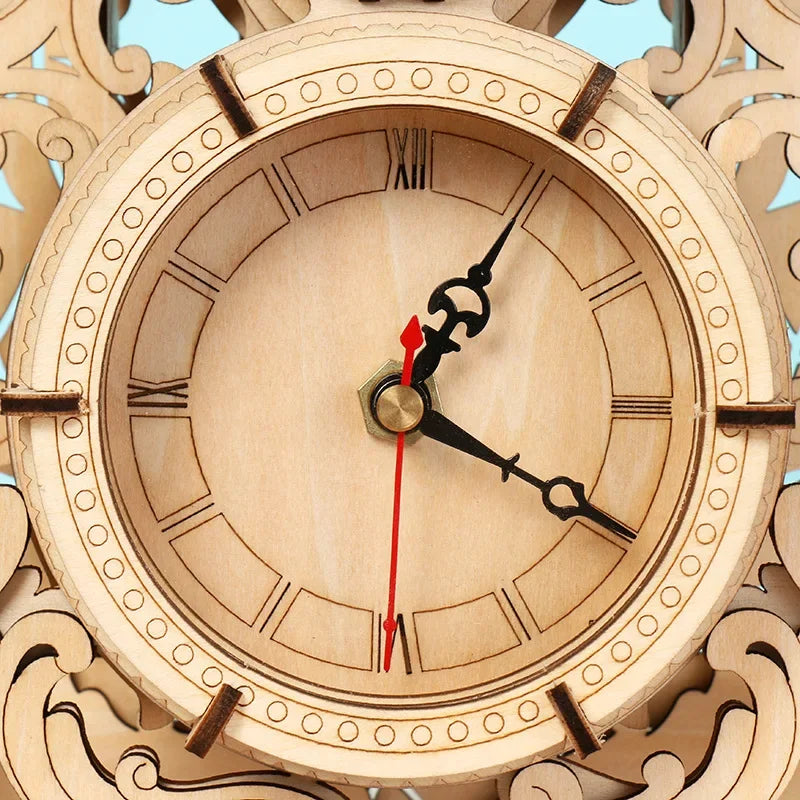 Wooden Clock 3D Puzzle Kit