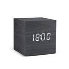 Sound-Activated Wooden Alarm Clock — LED Display with Temperature, Snooze & 3 Alarms — WoodCube