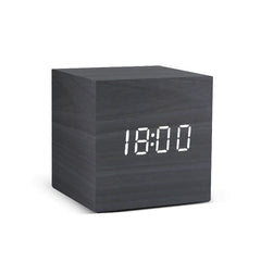 WoodCube — LED Alarm Clock with Voice Control