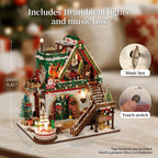 Snowy Christmas Lodge DIY Miniature House Kit