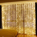 Fairy Curtain Lights for Bedroom, USB Warm White LED Window Curtain String Lights with Remote, 8 Modes