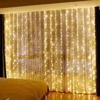 Fairy Curtain Lights for Bedroom, USB Warm White LED Window Curtain String Lights with Remote, 8 Modes