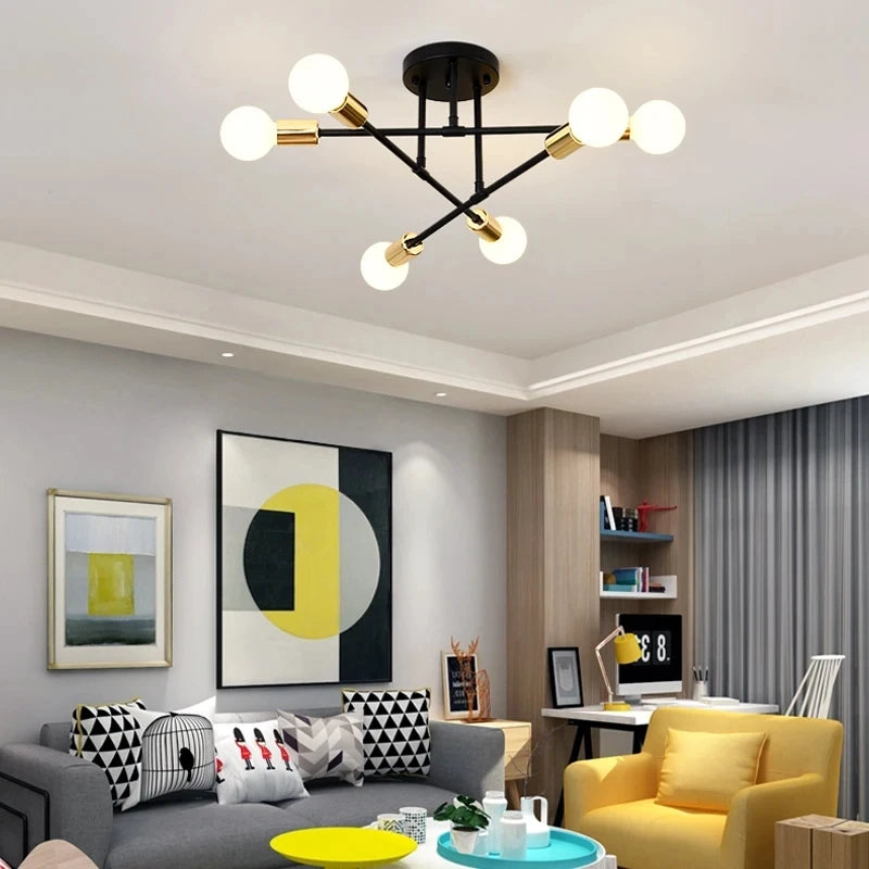 OrbitGlow — Mid-Century Sputnik Ceiling Light