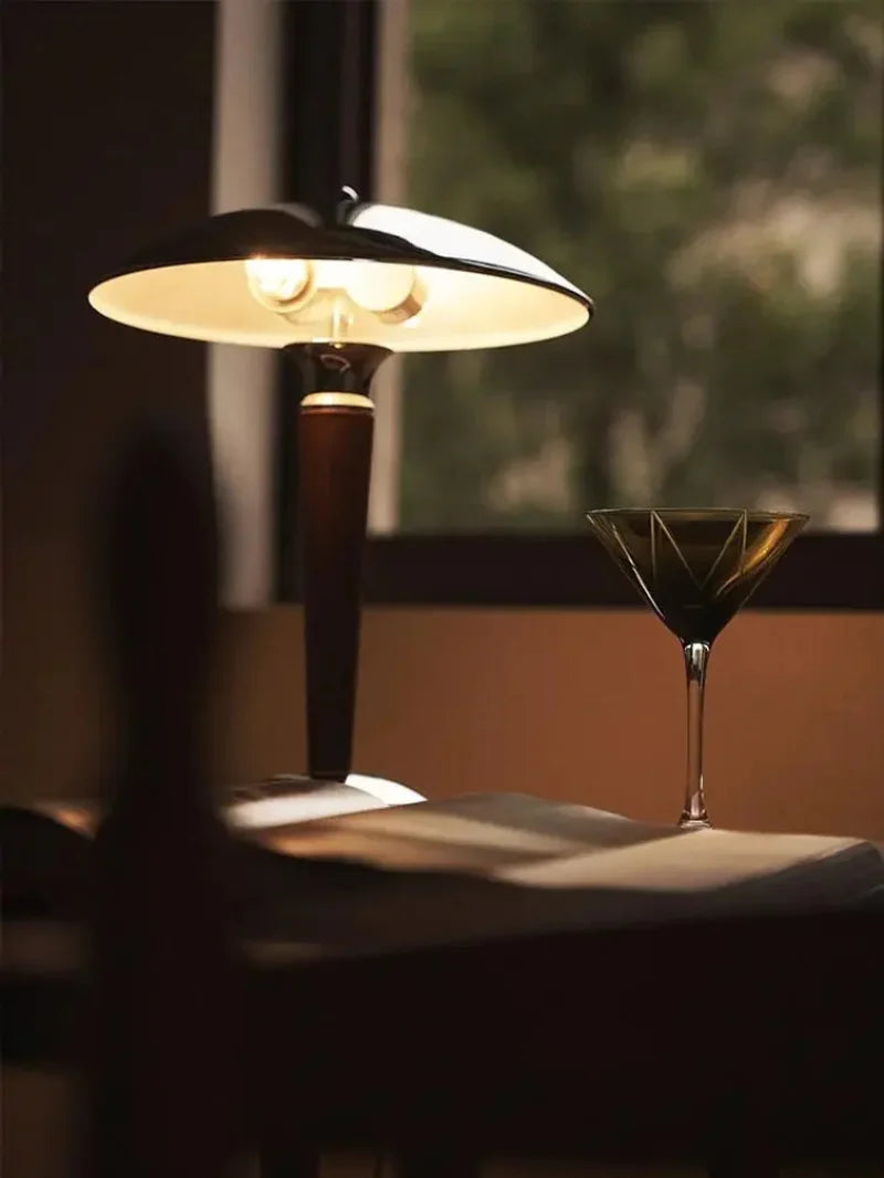 Polaris Wood & Chrome Desk Lamp