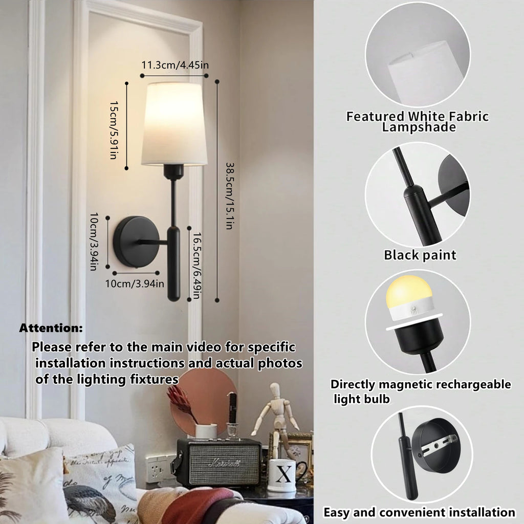 CandleGlow Rechargeable Wall Sconce Set — Battery Powered, Remote, 3 Color Temps, No Wiring