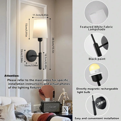 CandleGlow Rechargeable Wall Sconce Set — Battery Powered, Remote, 3 Color Temps, No Wiring
