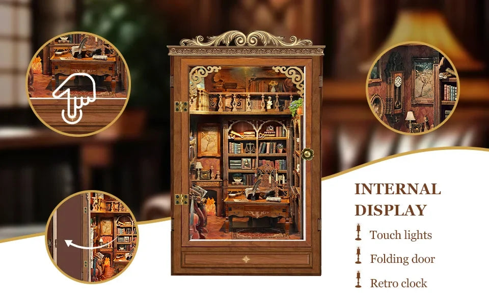 Time Figurines Miniatures Handmade Xmas Crafts DIY Book Nook Kit