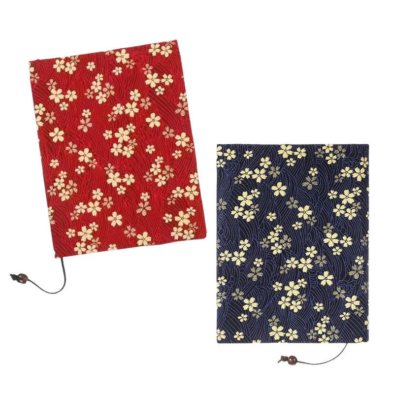 Adjustable Book Cover Fabric A5, Floral Book Sleeve Protector for Paperbacks, Gold Stamped