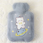 Cute Hot Water Bottle with Plush Cover, Bear Bunny Small Hand Warmer 250ml, Gift
