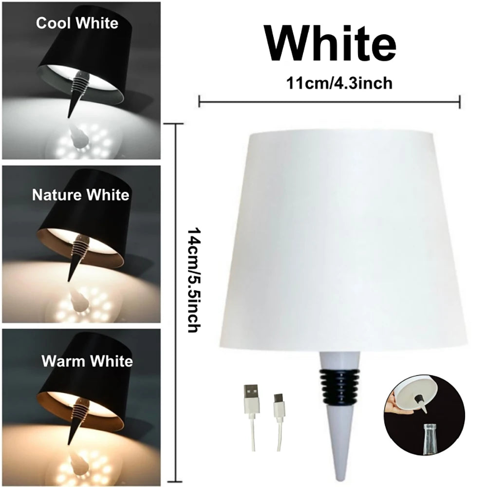 VibeHome BottleGlow — Cordless Rechargeable Bottle Table Lamp