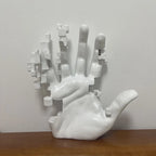 Nordic Resin Palm Sculpture – Minimalist Shelf Art Piece
