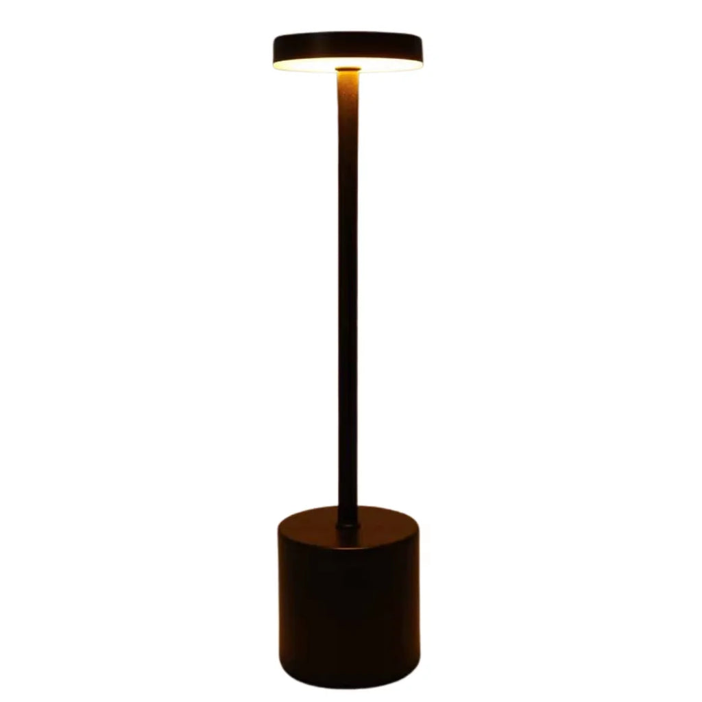 Classic Cordless Table Lamp Rechargeable, Metal LED Bedside Lamp, 3 Color Stepless Dimming Touch