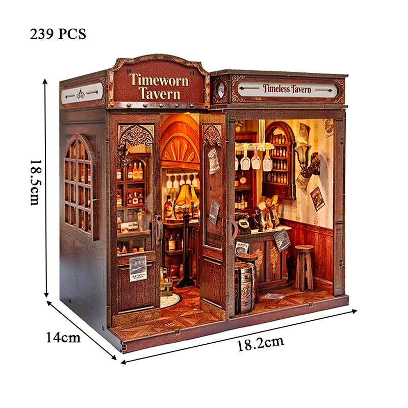 Timeworn Tavern DIY Book Nook Kit with Light