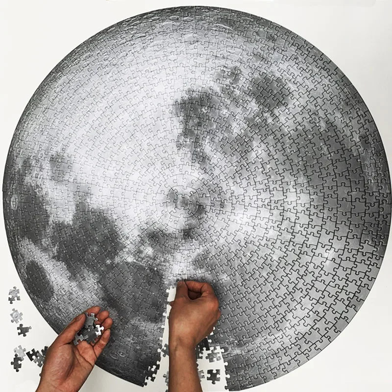 1000 Piece Jigsaw Puzzle for Adults, The Moon or The Earth from Space, Difficult Art Puzzle, Gift