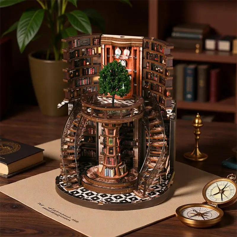 New Figurines Miniatures Wisdom Rings DIY Book Nook Kit