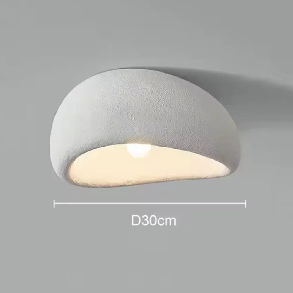 StoneGlow Wabi-Sabi Ceiling Light — Textured Flush Mount, E27, Nordic Minimalist, 11.8"