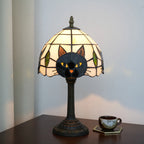 TiffanyCat Stained Glass Table Lamp — Vintage Cat Decor
