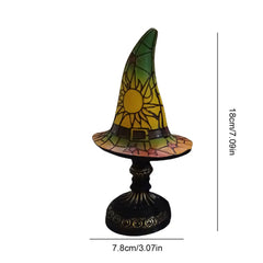 WitchHat Stained Glass Lamp — Mystical Tiffany-Style Decor