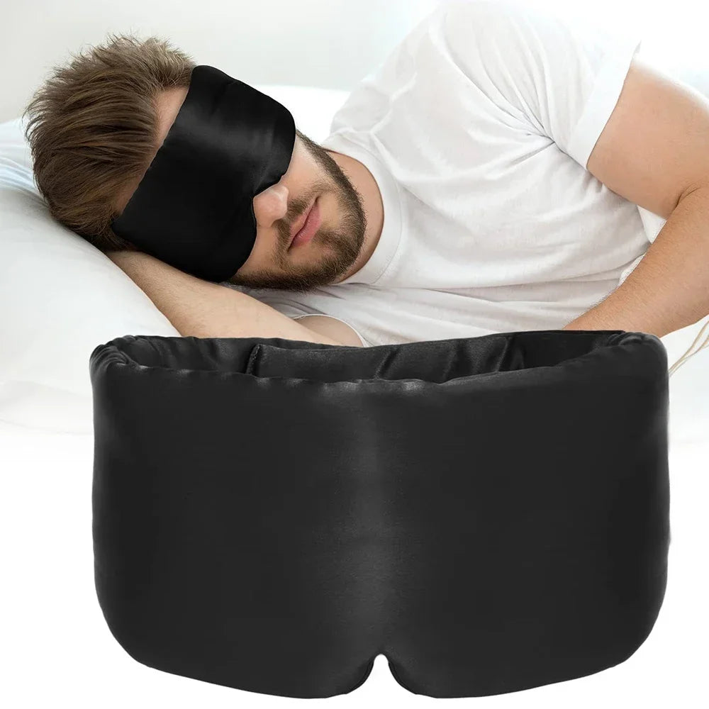 Mulberry Silk Sleep Mask Padded, Light Blocking Eye Mask for Sleeping and Travel, Extra Large