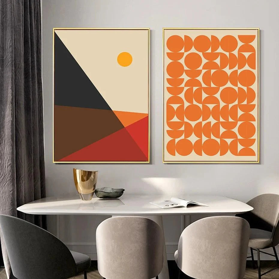 Orange Figures Prints