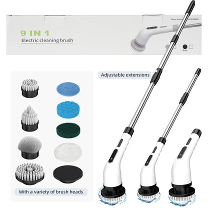PowerScrub X9™ Electric Spin Scrubber (9-in-1 | Extension Handle | Cordless)