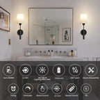 CandleGlow Rechargeable Wall Sconce Set — Battery Powered, Remote, 3 Color Temps, No Wiring