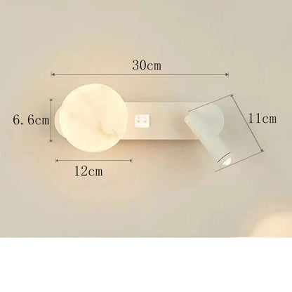 MoonSpot Wall Sconce — LED Reading & Ambient Light, Hardwired, Knob Switch, Bedroom Bedside
