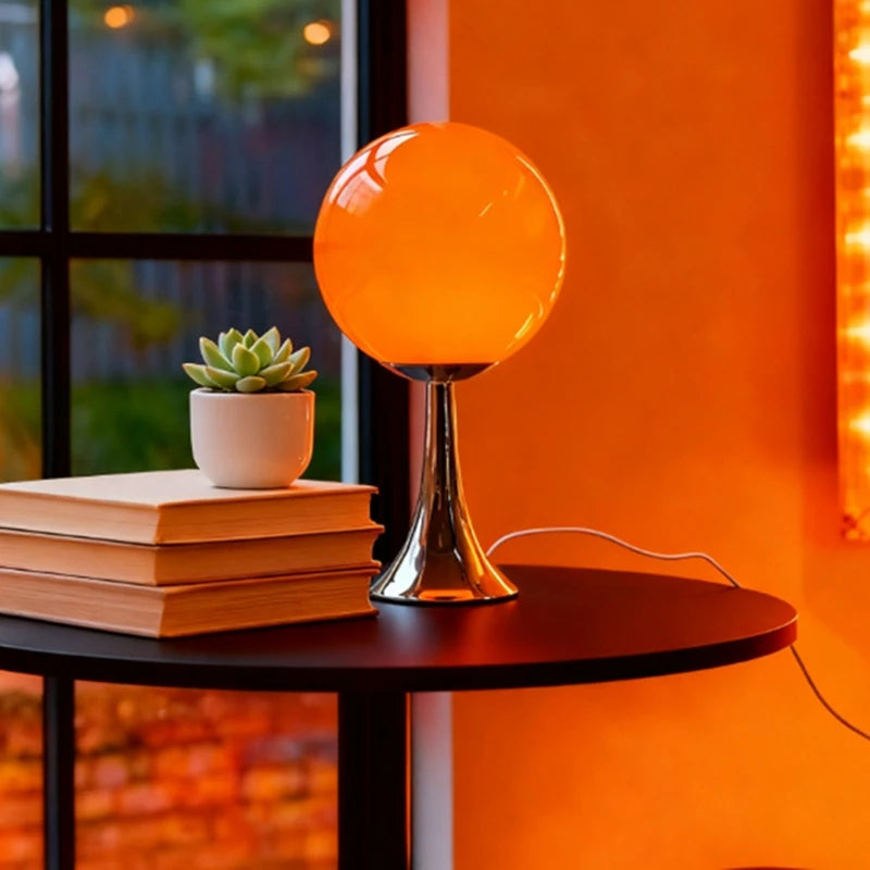 SputnikGlow — Mid-Century Glass Globe Table Lamp