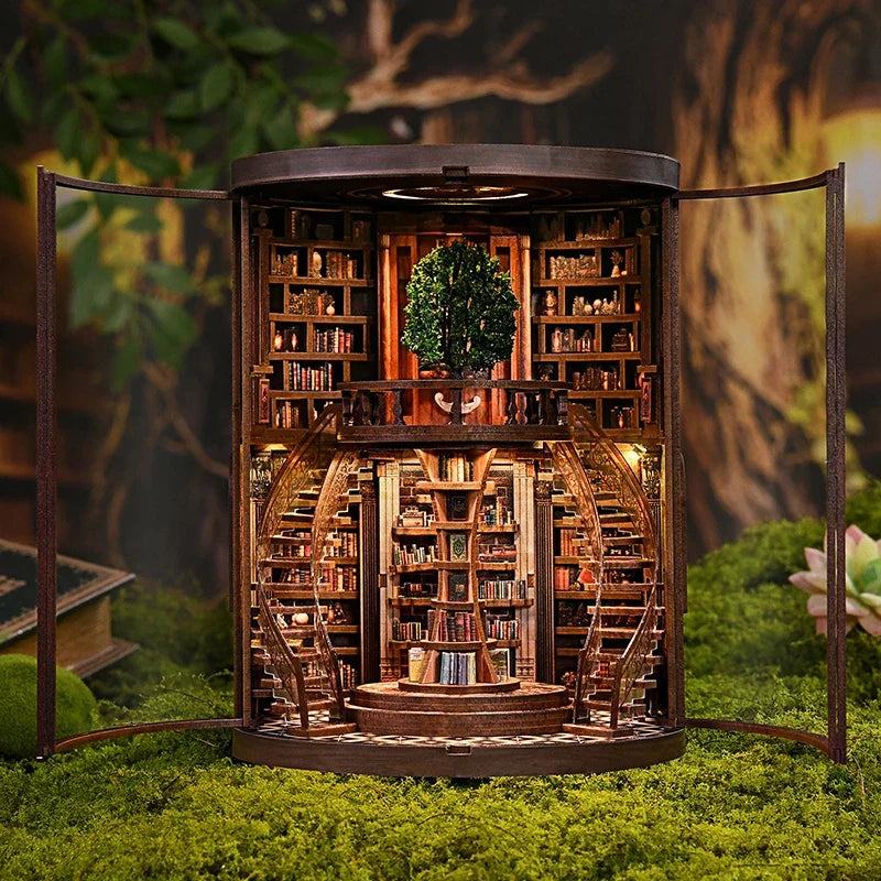 New Figurines Miniatures Wisdom Rings DIY Book Nook Kit